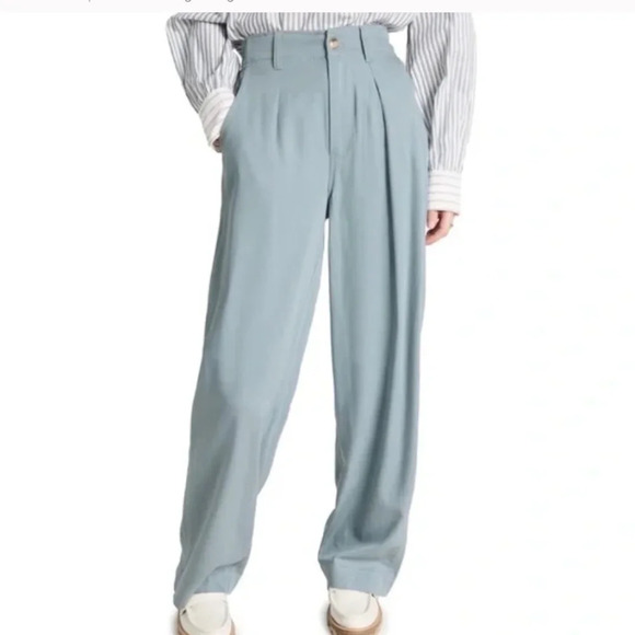 Madewell The Neale 'Overcast Blue' Straight-Leg Pant Size 0P NWOT - Picture 1 of 9
